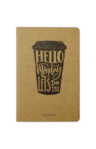 Ela's Paper Hello Monday Coffee Çizgisiz Defter