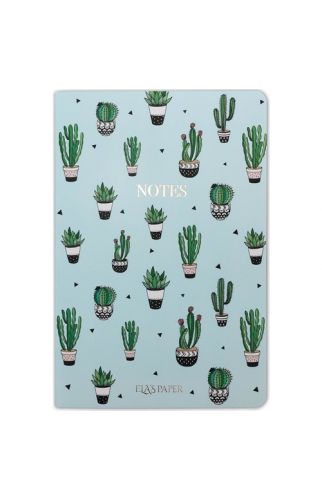 Ela's Paper Kaktüs Çizgisiz Defter Mavi