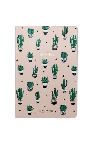 Ela's Paper Kaktüs Çizgisiz Defter Pembe