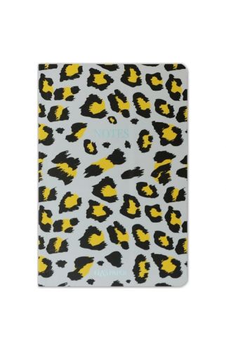 Ela's Paper Leopar Notes Çizgili Defter Gri