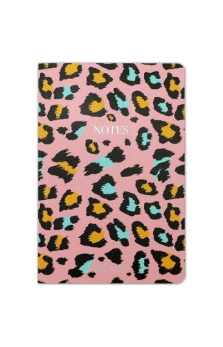 Ela's Paper Leopar Notes Çizgili Defter Pembe