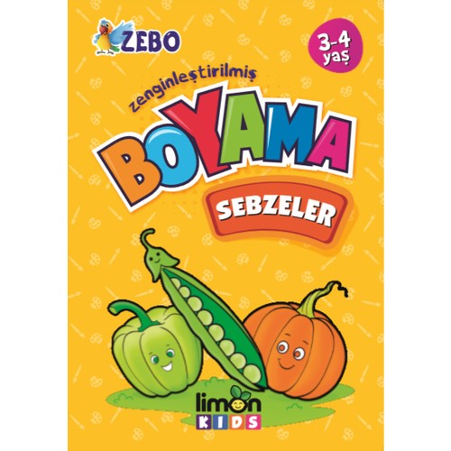 LimonKIDS 3-4 Yaş Zenginleştirilmiş Boyama - Sebzeler LimonKIDS 3-4 Yaş Zenginleştirilmiş Boyama - Sebzeler