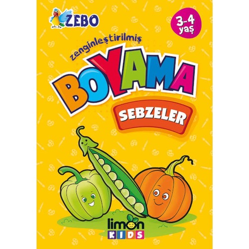 LimonKIDS 3-4 Yaş Zenginleştirilmiş Boyama - Sebzeler LimonKIDS 3-4 Yaş Zenginleştirilmiş Boyama - Sebzeler